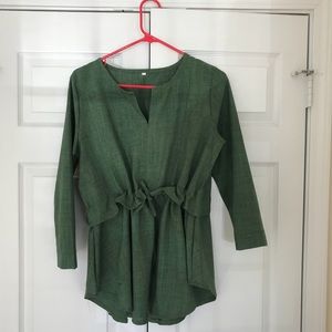 Synch Waist Green Top